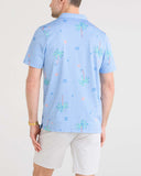 SAXX DROPTEMP DRY RESORT POLO - PALMTASTIC-BEL AIR BLUE