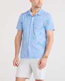 SAXX DROPTEMP DRY RESORT POLO - PALMTASTIC-BEL AIR BLUE