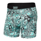 SAXX VIBE COLD HARD CASH ICE GREEN BOXER BRIEF