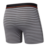 SAXX NON-STOP STRETCH COTTON BOXER BRIEF FLY - HIKER STRIPE GREY