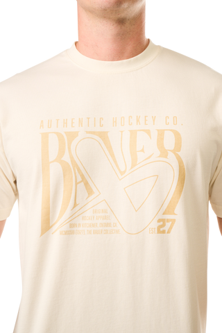 BAUER ACIS WASH RETRO TEE - EGRET