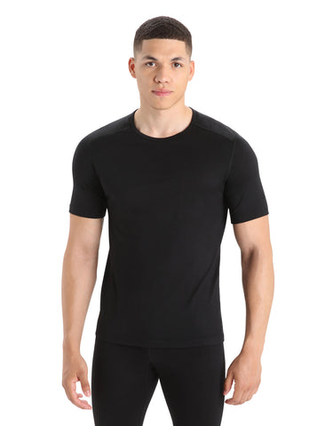 ICEBREAKER MENS 200 OASIS SS CREW - BLACK