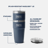 YETI RAMBLER 20OZ STACKABLE CUP - SEA STONE