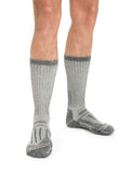 ICEBREAKER MENS MOUNTAINEER MID CALF SOCK - JET HEATHER/ESPRESSO