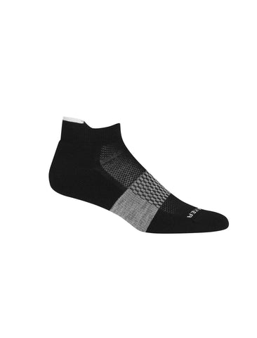 ICEBREAKER MENS MULTISPORT LIGHT MICRO SOCK - BLACK/SNOW/METRO HEATHER