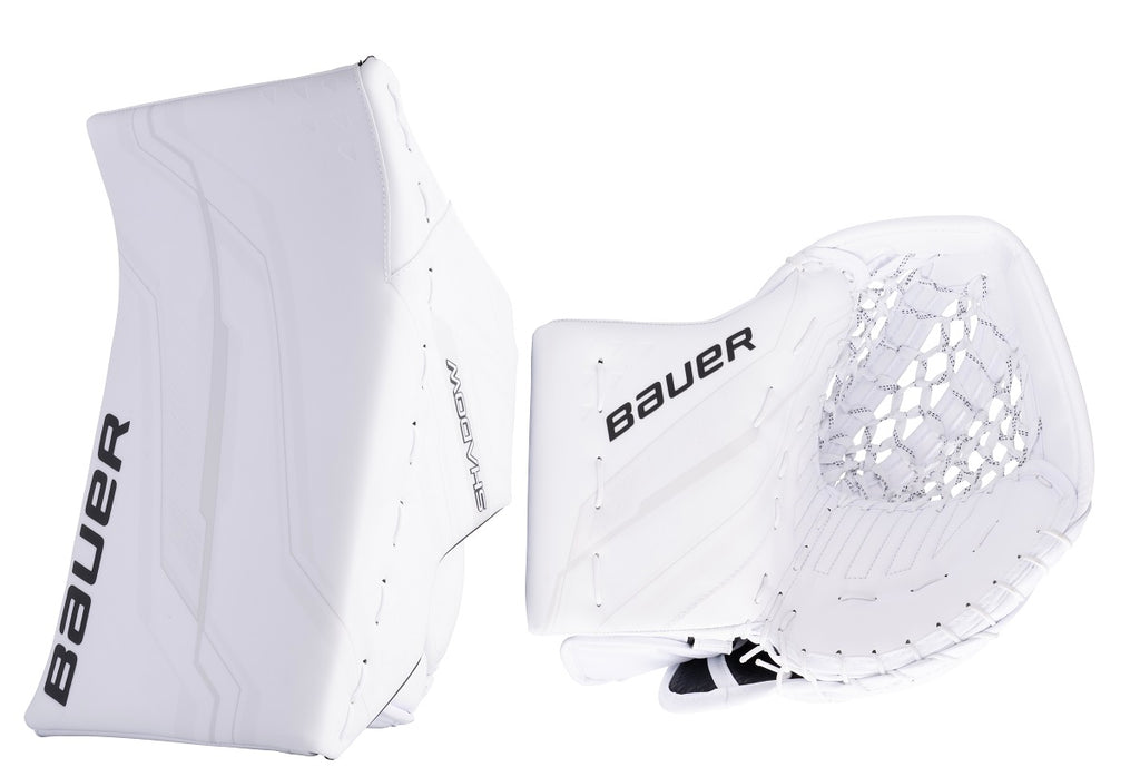 Blocker Set BAUER SUPREME SHADOW SENIOR GOALIE CATCHER & BLOCKER SET – Just Hockey ...