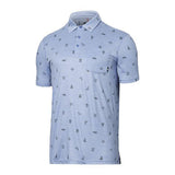 SAXX DROPTEMP PRINTED ALL DAY POLO - SUMMER BITS LAVENDER