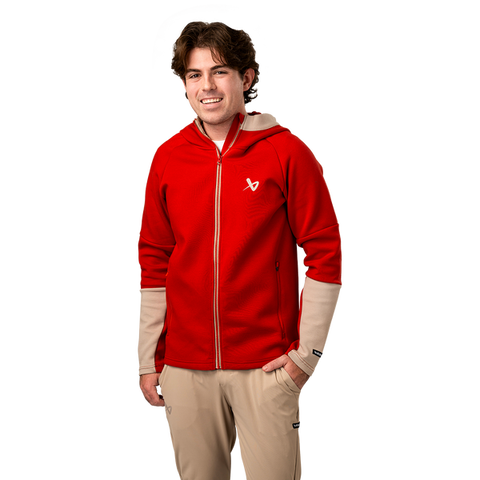 BAUER FLC COLOURBLOCK FULL ZIP - RED