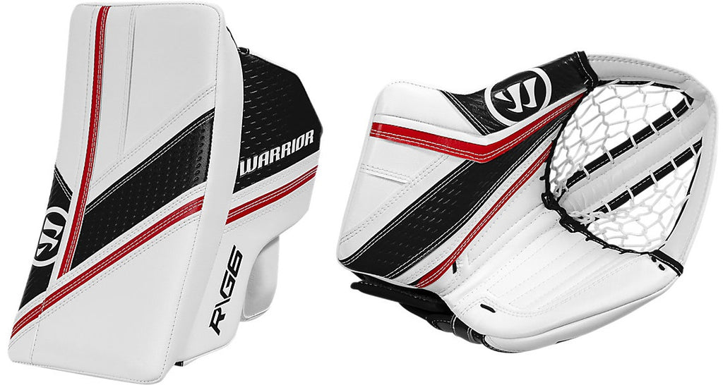 Blocker Set WARRIOR RITUAL G6 E+ INTERMEDIATE GOALIE CATCHER & BLOCKER SET *CLEARA ...