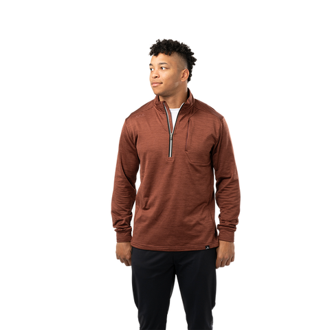 BAUER FLC TEXTURED HALF ZIP SR - BURGUNDY