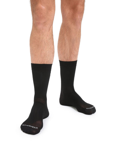 ICEBREAKER MENS HIKE LINER SOCK - BLACK