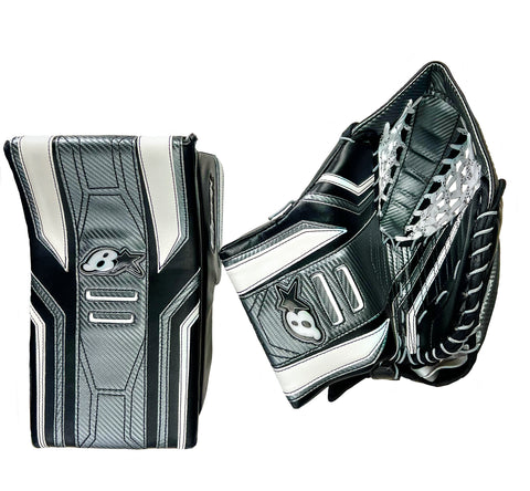 BRIAN'S OPTIK 3 SENIOR GOALIE CATCHER &amp; BLOCKER SET W/INT CATCH PALM