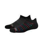 SAXX WHOLE PACKAGE ANKLE SOCK 2PK - GENT STRIPE/BLACK HEATHER