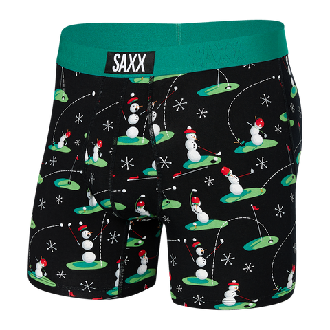 SAXX ULTRA BOXER BRIEF - 18 HO HO HOLES-BLACK