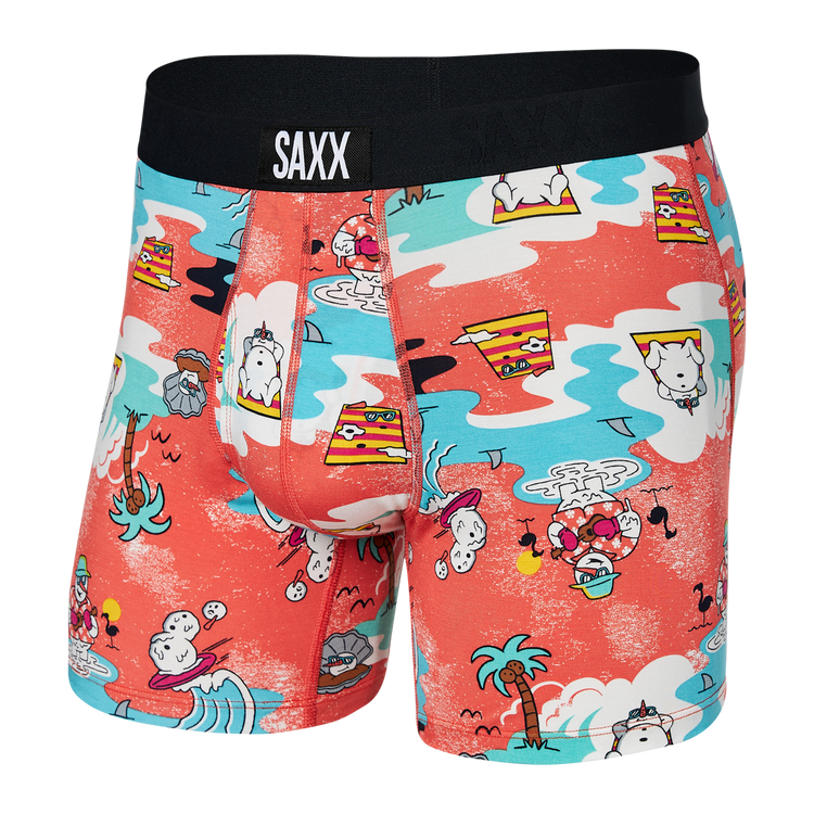 SAXX ULTRA BOXER BRIEF - SNOWY DAYS - HOT CORAL