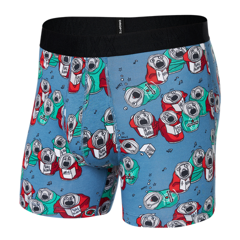 SAXX DROP TEMP BOXER BRIEF FLY - BEER CAN CHOIR - SLATE