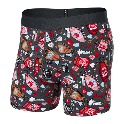 SAXX DROP TEMP BOXER BRIEF FLY - NO TELL MOTEL-GRAPHITE