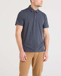 SAXX DROPTEMP ALL DAY COOLING POLO SHIRT - TURBULENCE HEATHER
