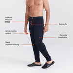 SAXX DROPTEMP COOL SLEEP PANT - SMOKIN 'IN BED-STONE BLUE