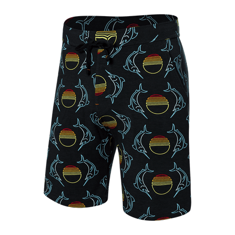 SAXX SNOOZE SHORT - SUNSET CREST-BLACK