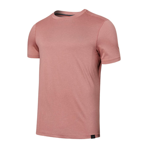 SAXX ALL DAY AERATOR SHORT SLEEVE BURNT CORAL HEATHER TEE