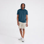 SAXX DROPTEMP ALL DAY COOLING POLO - STORM HEATHER