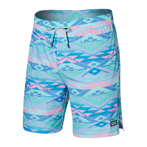 SAXX OH BUOY 2N1 VOLLEY 7" SWIM SHORT - GEO GRADIANT