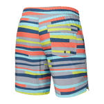 SAXX OH BUOY 2N1 VOLLEY 7" SWIM SHORT - IMPROV STRIPE-ALLOY MULTI