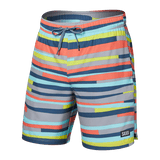 SAXX OH BUOY 2N1 VOLLEY 7" SWIM SHORT - IMPROV STRIPE-ALLOY MULTI