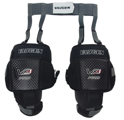 VAUGHN VX1 PRO SENIOR GOALIE KNEE GUARD W/ GARTER