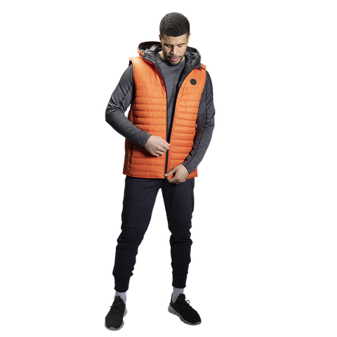 BAUER FLEECE HOODED PUFFER VEST - CAYENNE