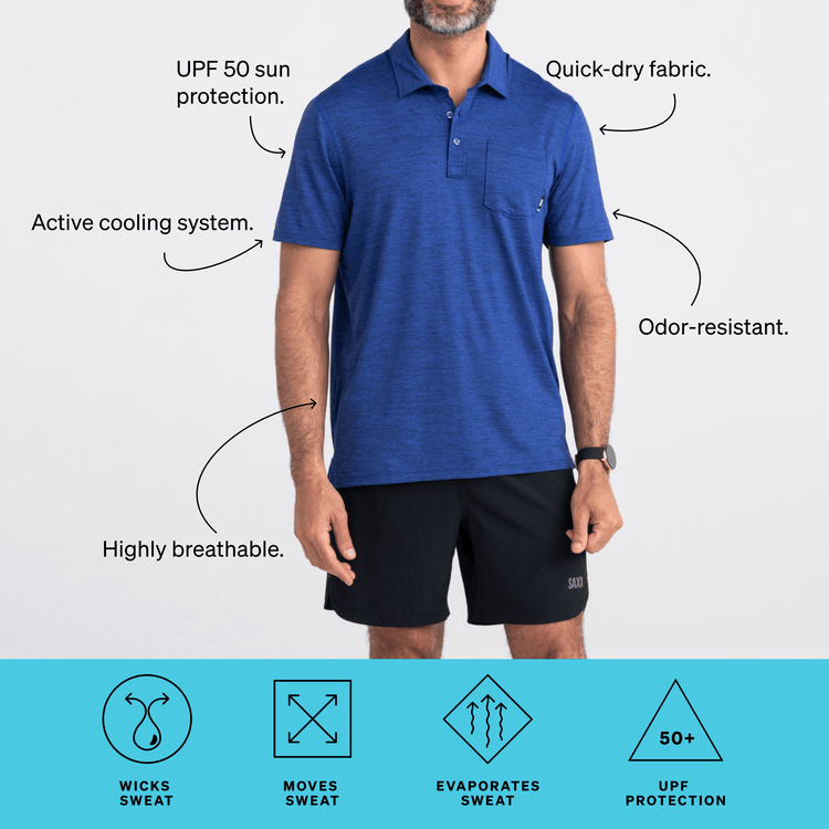 SAXX DropTemp™ Cooling Cotton Short Sleeve V-Neck White - SXSV44 WHI