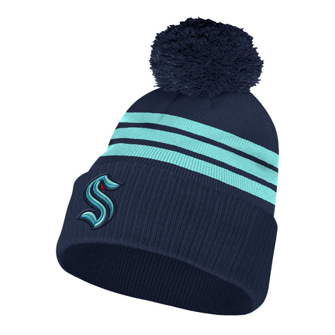 ADIDAS SEATTLE KRAKEN CUFFED POM BEANIE