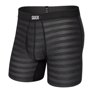 SAXX HOT SHOT BOXER BRIEF W/FLY - BLACK HEATHER