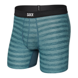 SAXX HOT SHOT BOXER BRIEF W/FLY - WASHED TEAL HEATHER