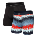 SAXX DAYTRIPPER 2PK TECH REC STRIP/BLACK BOXER BRIEF FLY