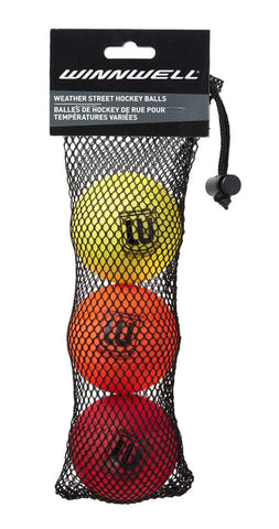 STREET HOCKEY BALL - WEATHER 3 PACK
