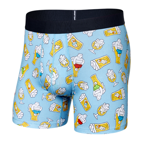 SAXX DROPTEMP BOXER BRIEF FLY- POLAR BEERS BLUE