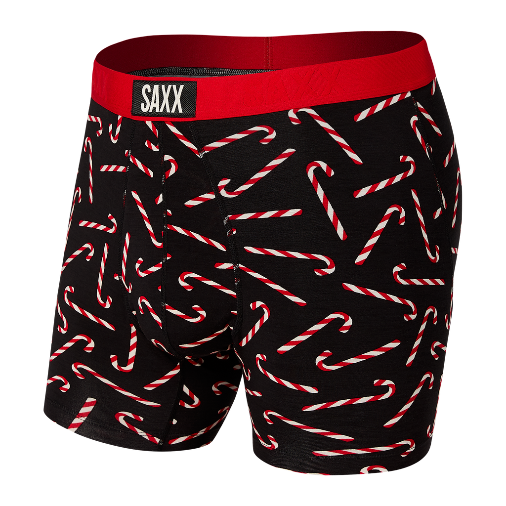 SAXX VIBE BLACK CANDY CANES BOXER BRIEF Just Hockey Toronto