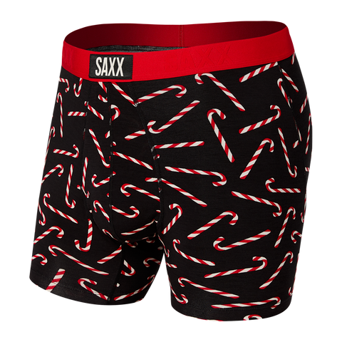 SAXX VIBE BLACK CANDY CANES BOXER BRIEF