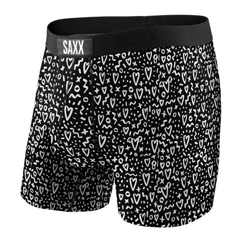 SAXX VIBE BLACK LOVE DOODLES BOXER BRIEF