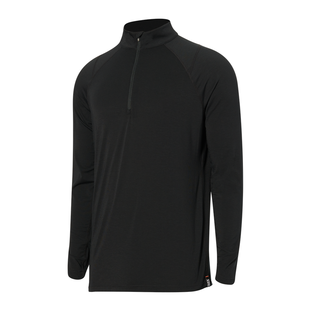 SAXX ROAST MASTER MID-WEIGHT 1/2 ZIP LONG SLEEVE - BLACK – Just