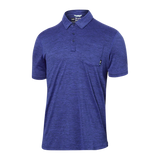 SAXX DROPTEMP ALL DAY COOLING POLO - SPORT BLUE HEATHER