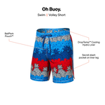 SAXX OH BUOY 7" SWIM SHORTS - PINEAPPLE STRATA - MULTI