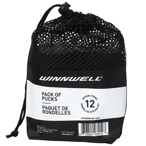 WINNWELL BAG OF ICE HOCKEY PUCKS - 12PK